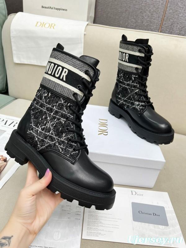 Dior Fall/Winter 2025 Retro Work Boots with Innovative Tech Embroidery - YL00350