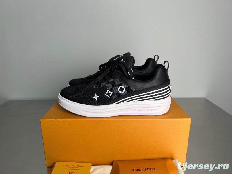Louis Vuitton Beverly Hills Monogram Knit Sneakers with Imported IP Foam Sole - YC