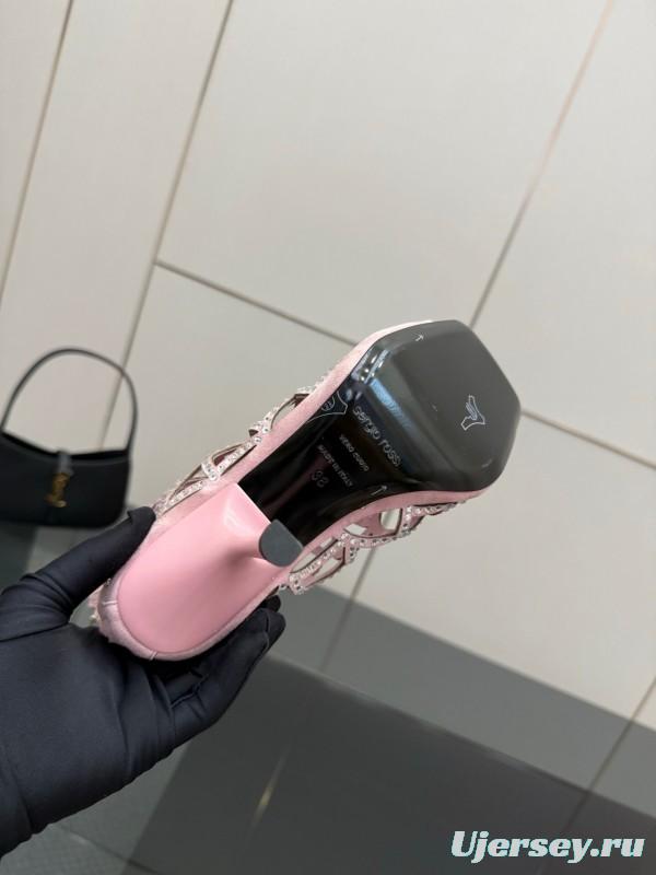 Sergio Rossi Mermaid Sandals 2025 SS Collection Elegant Fishnet High Heels - KFY00470