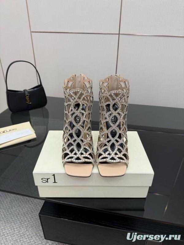 Sergio Rossi Mermaid Sandals 2025/SS Collection with Fishnet Design - KFY00470