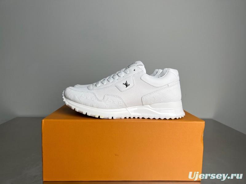 Louis Vuitton Run Away Leather Round Toe Lace-Up Low Top Casual Shoes - YC