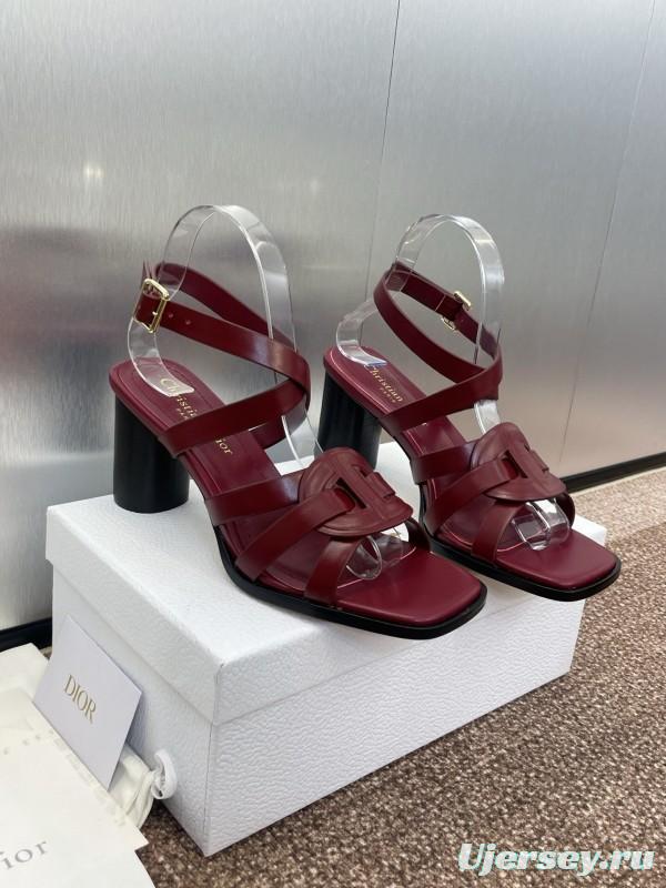 Dior D-Club Jelly Color Hollow Layered Cross Strap High Heel Women Shoes - KFY00290