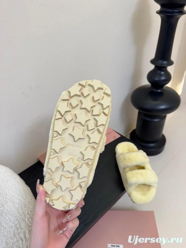 Miu Miu 2025 SS Fur Slides - KFY00310