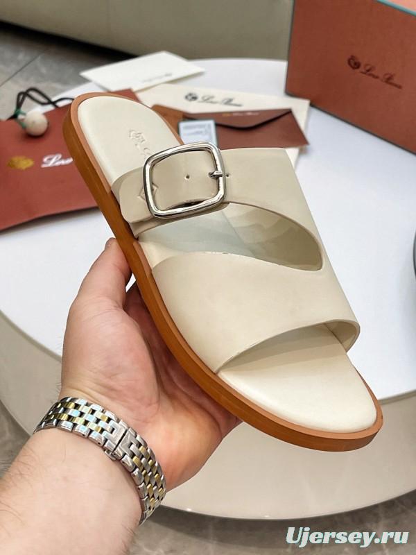 Loro Piana 2025 SS Men's Spring Summer Slippers with High-Quality Stitching and Original Sole - AS00250