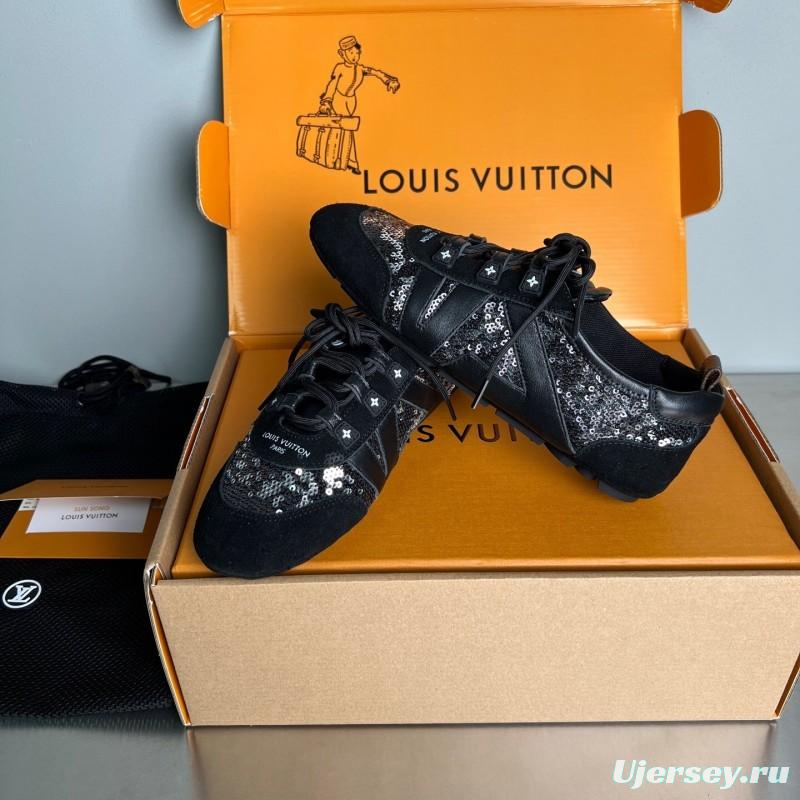 Lv Sneakerina 2025 SS Ballet Round Toe Lace-Up Low Top Lifestyle Casual Shoes - YC