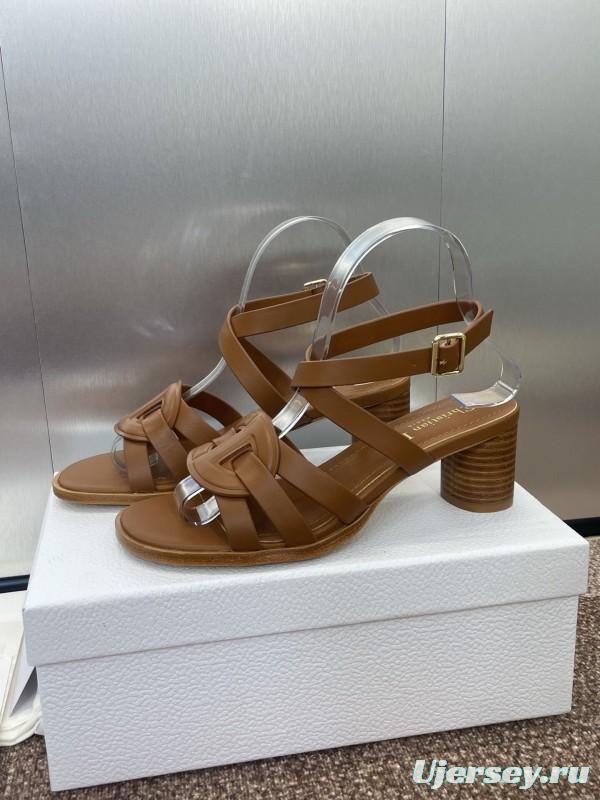 Dior D-Club Jelly Color Hollow Layered Cross Strap Mid Heel Women Shoes - KFY00290