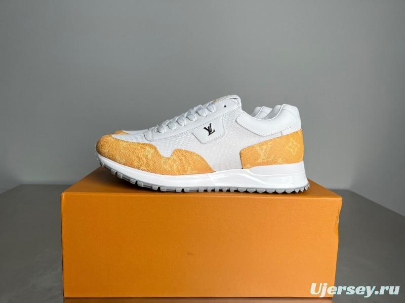 Lv Run Away Calfskin Leather Round Toe Lace-Up Low Top Casual Shoes Men's - YC