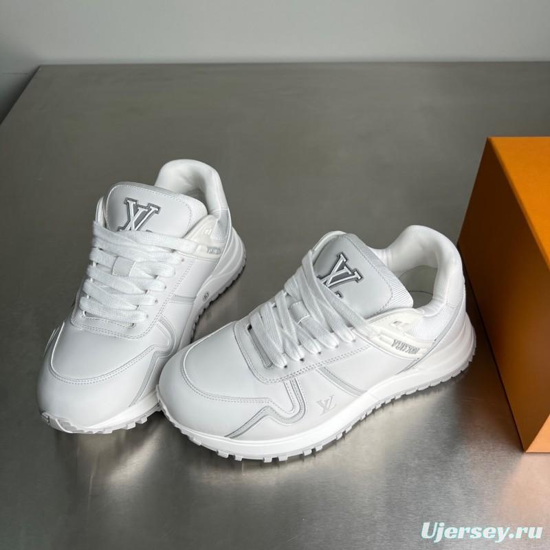 Lv Leather Round Toe Lace-Up Flat Low Top Casual Lifestyle Shoes - YC