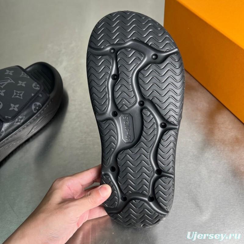 Louis Vuitton Miami Mule Slip-On Sandals with Hook-and-Loop Fastener - YC