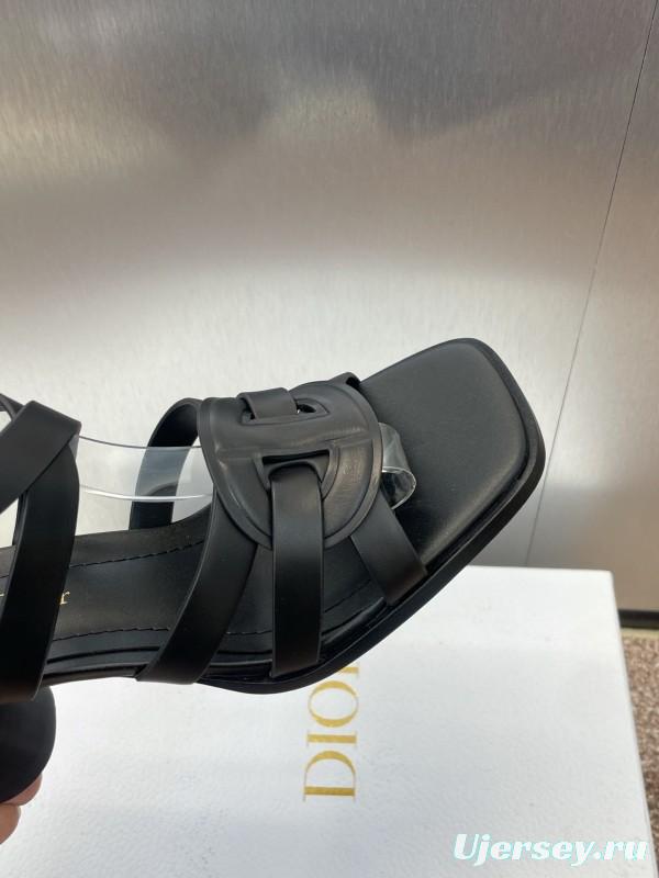 Dior D-Club Jelly Color Hollow Layered Cross Strap High Heel Women's Shoes - KFY00290