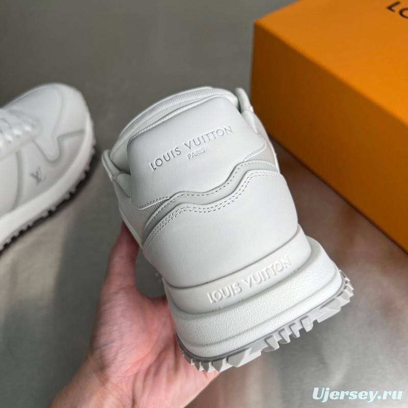 Lv Leather Round Toe Lace-Up Flat Low Top Casual Lifestyle Shoes - YC