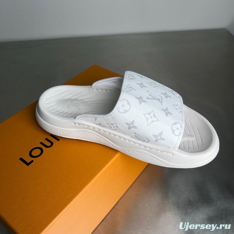 Louis Vuitton Miami Mule Slippers with Hook and Loop Closure - YC