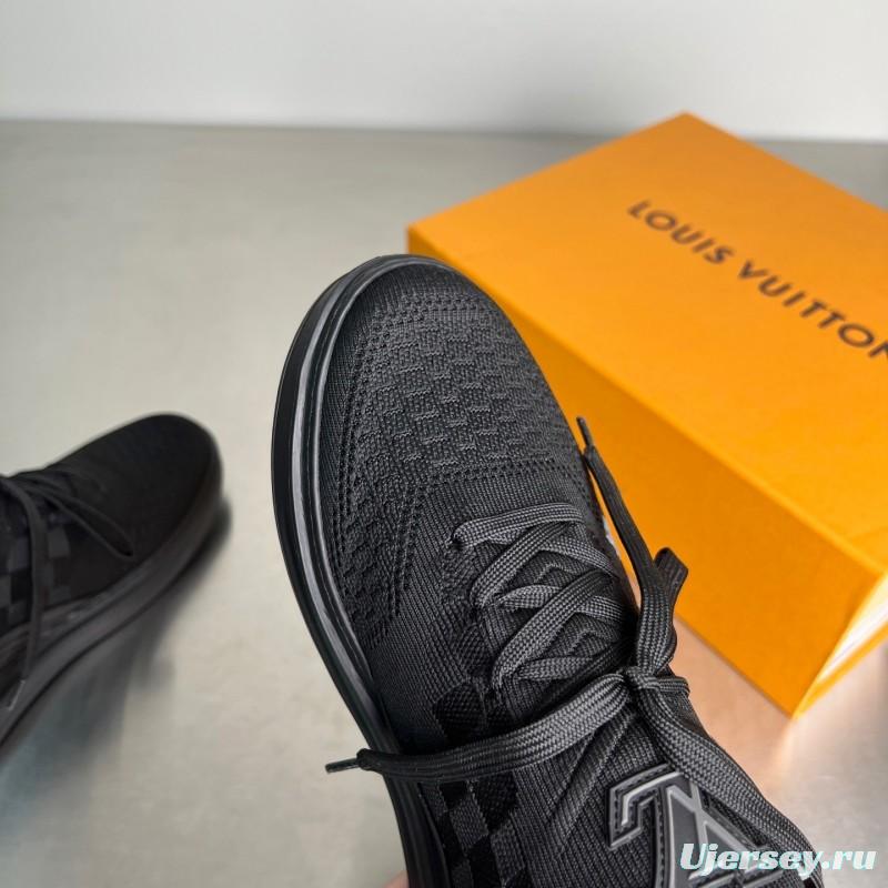 Louis Vuitton Beverly Hills Monogram Knit Sneakers with Imported IP Foam Sole - YC