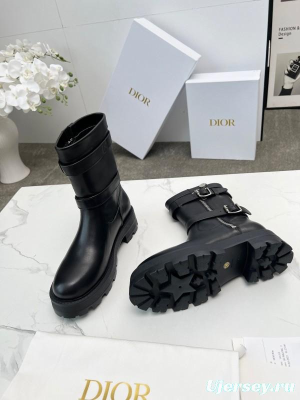 Dior 2025/ss Retro British Style Brogue New Knight Boots - LY00390