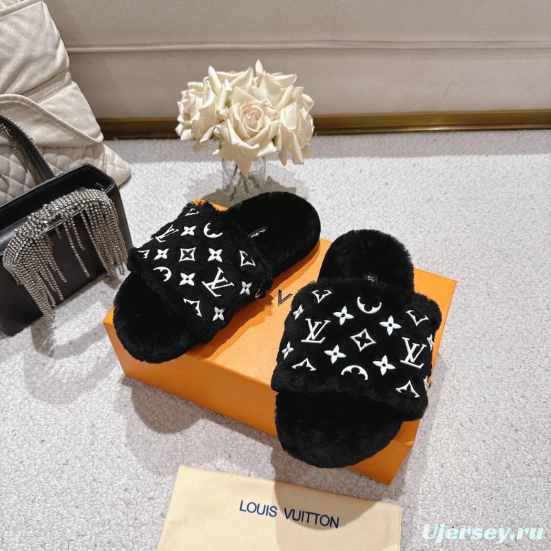Lv 2025/ss Wool Lazy Slippers - LY00240
