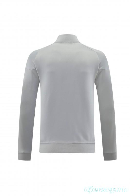 2025 Adidas Grey Full Zipper Jacket+Long Pants