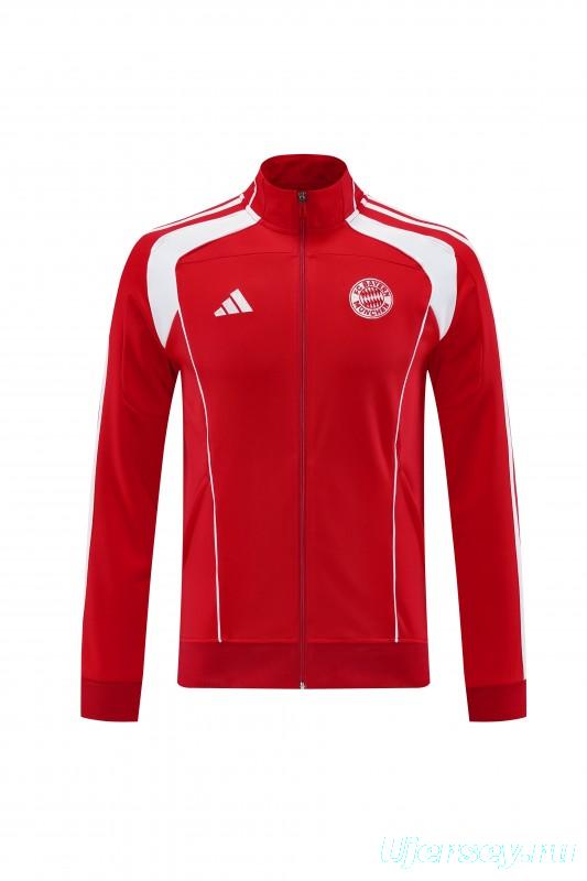 25/26 Bayern Munich Red Full Zipper Jacket+Long Pants