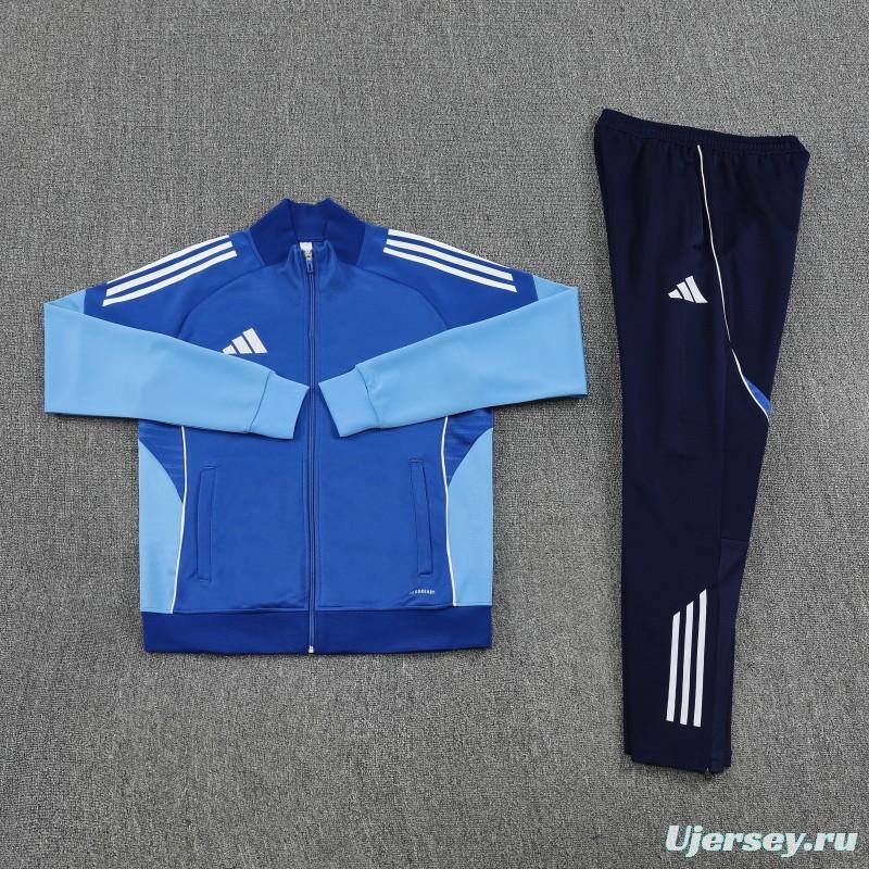 2025 Adidas Colorful Blue Full Zipper Jacket+Long Pants