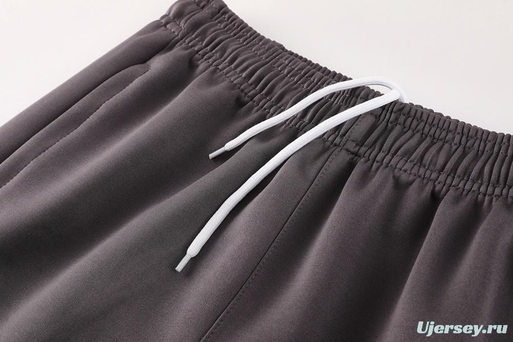 25/26 Real Madrid Light Grey Full Zipper Jacket+Long Pants