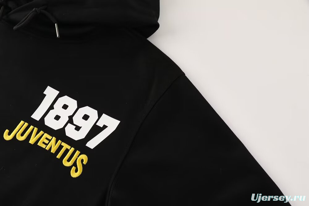 25/26 Juventus Black Sweatshirt Full Zipper Jacket+Long Pants