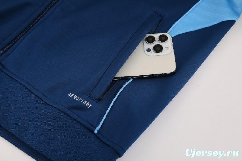 2025 Adidas Azure Blue Full Zipper Jacket+Long Pants