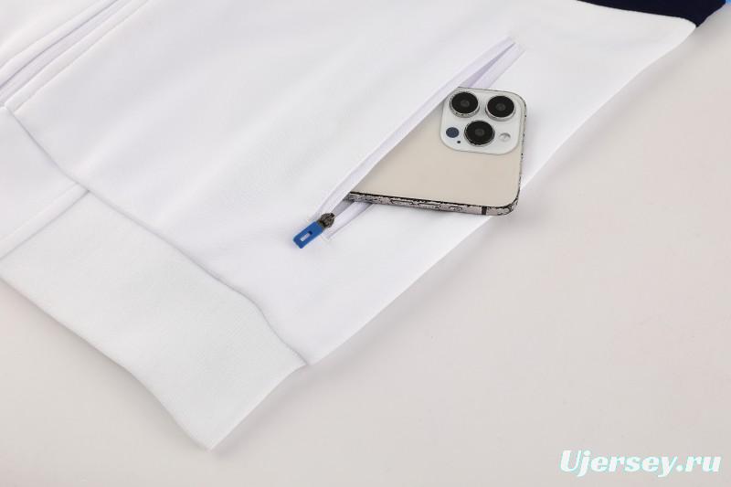 25/26 Napoli White Full Zipper Jacket+Long Pants