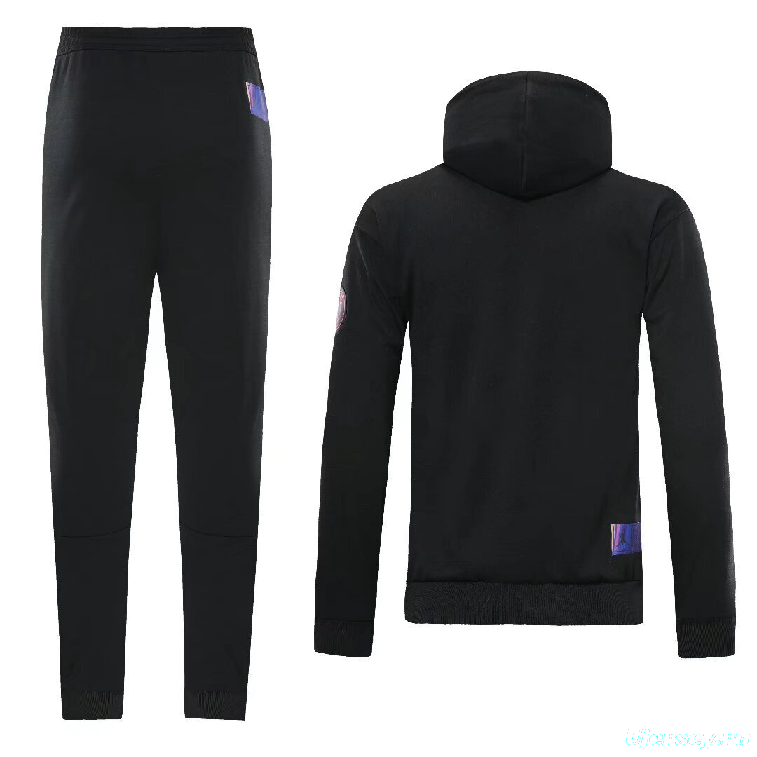 2025 Air Jordan Jumpman Black Purple Hoodie Full Zipper Jacket+Long Pants