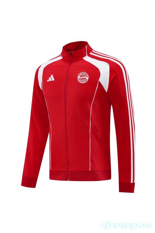 25/26 Bayern Munich Red Full Zipper Jacket+Long Pants