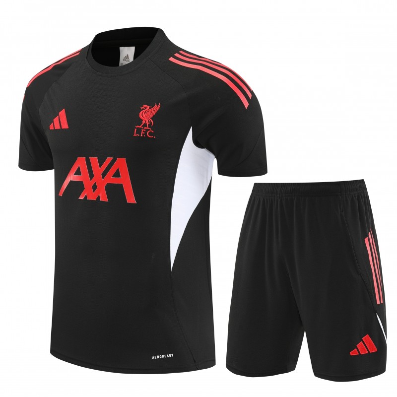 25/26 Liverpool Black Short Sleeve Jersey+Shorts