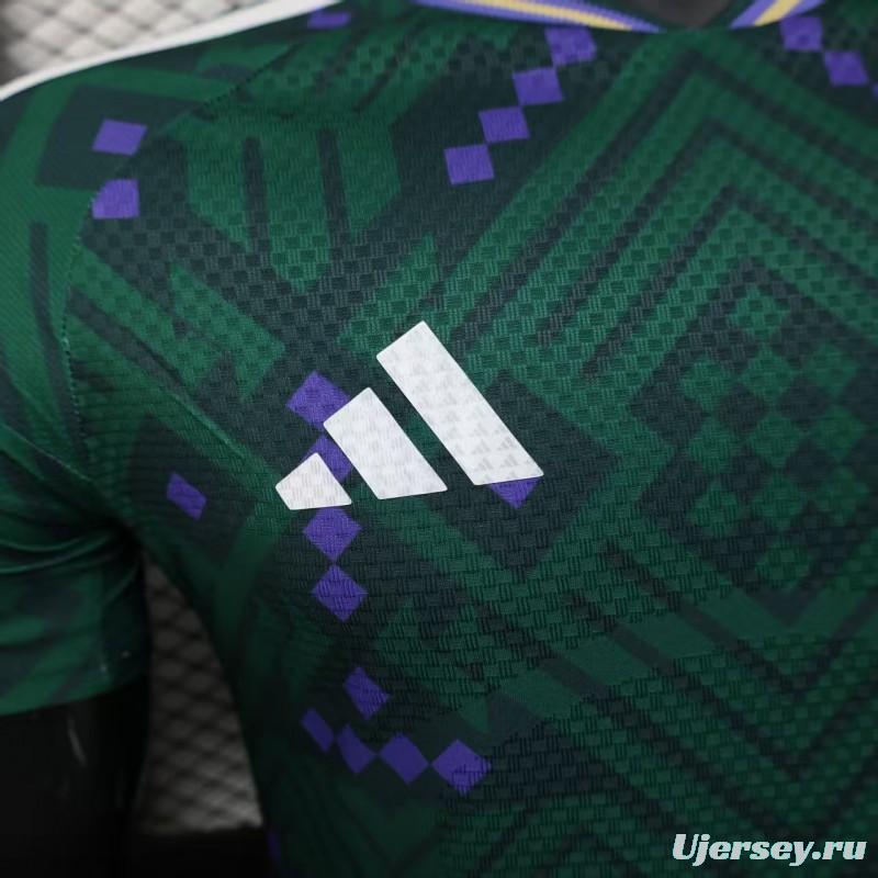 Player Version 2026 Saudi Arabia Home Green with Geometric Diamond Pattern Jersey