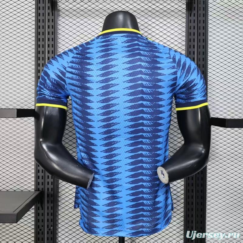 Player Version 2026 Colombia Away Blue with Zigzag Wave Pattern Jersey