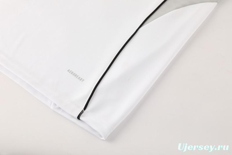 25/26  Adidas White Full zipper Jacket Tracksuit+ long pants