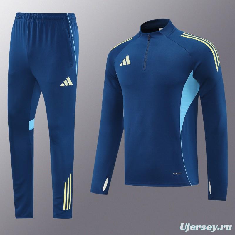 25/26  Adidas Navy Blue Full zipper Jacket Tracksuit+ long pants