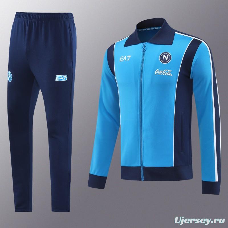 25/26 SSC Napoli Sky Blue Full zipper Jacket Tracksuit+ long pants