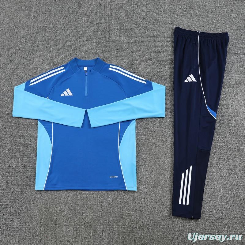 25/26  Adidas Royal Blue/Sky Blue Full zipper Jacket Tracksuit+ long pants