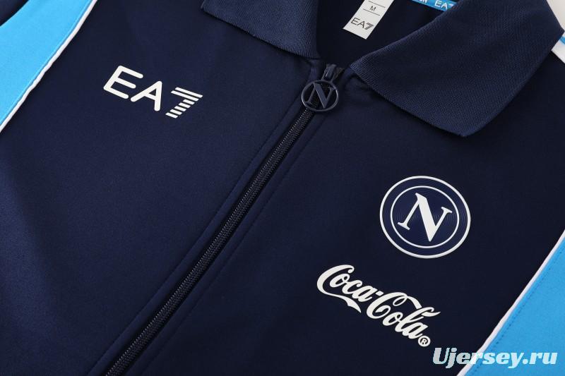 25/26 SSC Napoli Navy Blue  Full zipper Jacket Tracksuit+ long pants