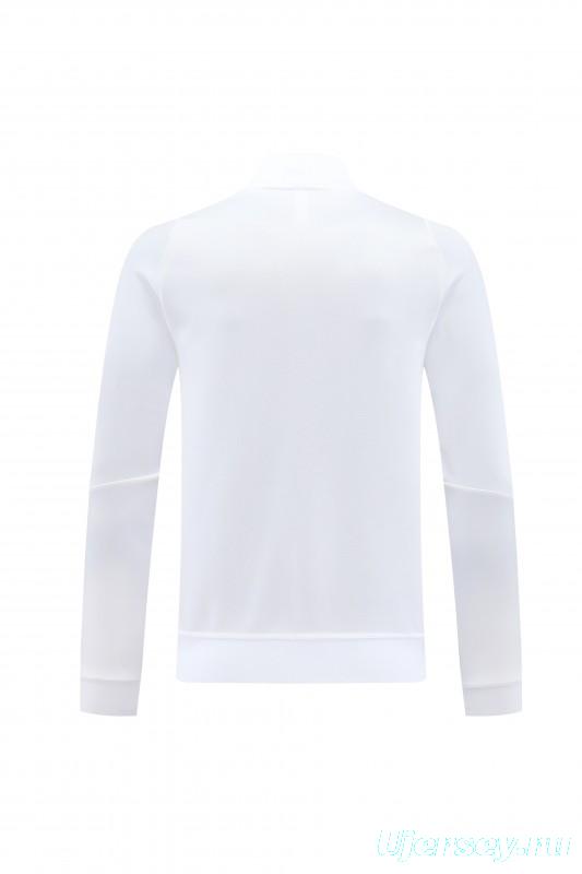 25/26  Juventus White  Full zipper Jacket Tracksuit+ long pants