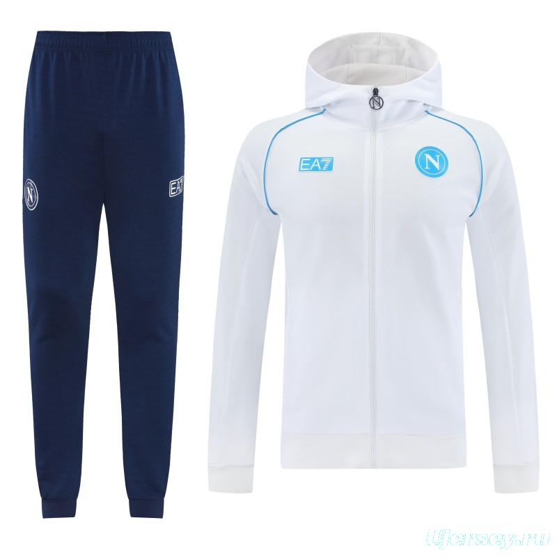 25/26 Napoli  White  Full zipper Jacket Tracksuit+ long pants