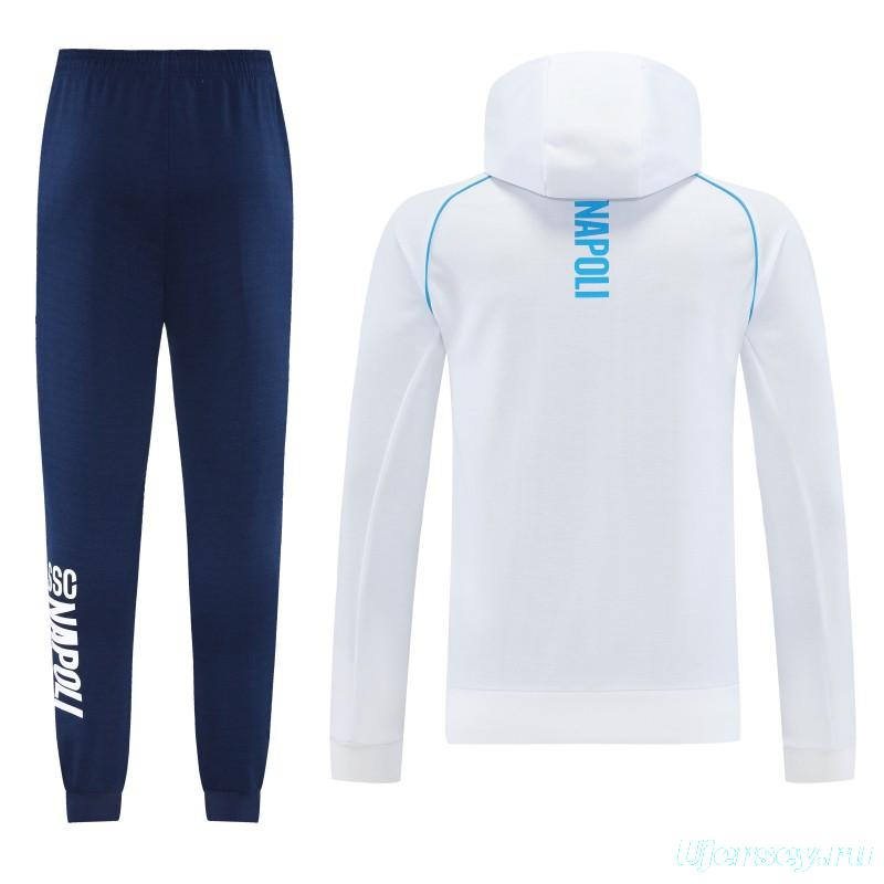 25/26 Napoli  White  Full zipper Jacket Tracksuit+ long pants