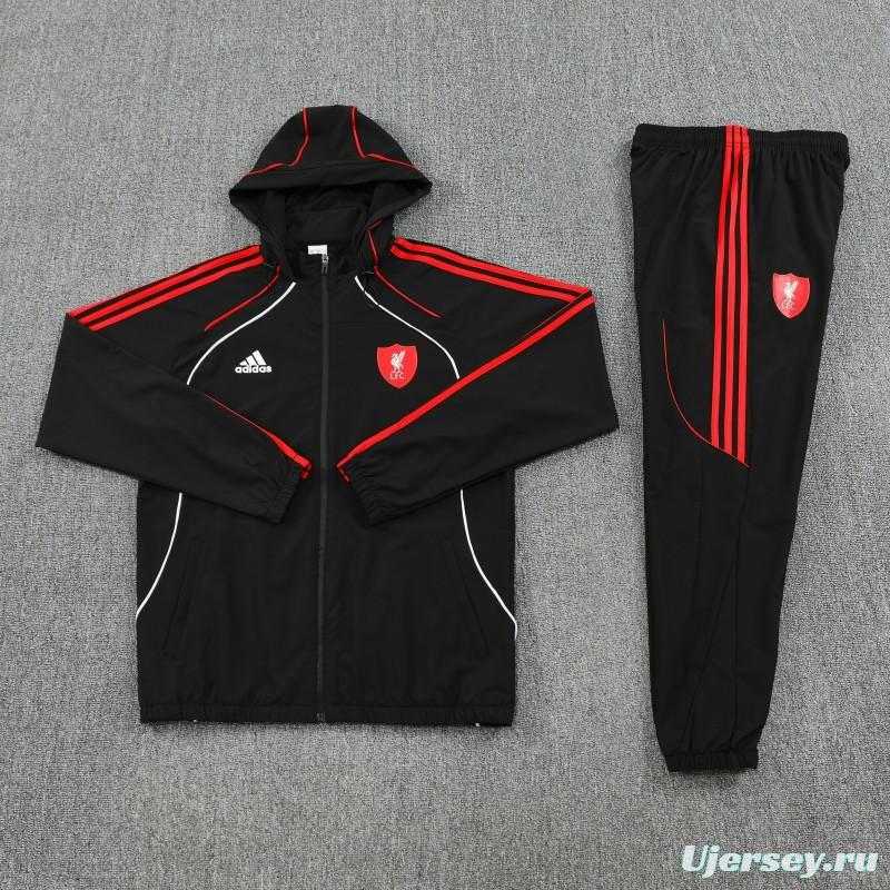 25/26 Liverpool Black Full zipper Jacket Tracksuit+ long pants
