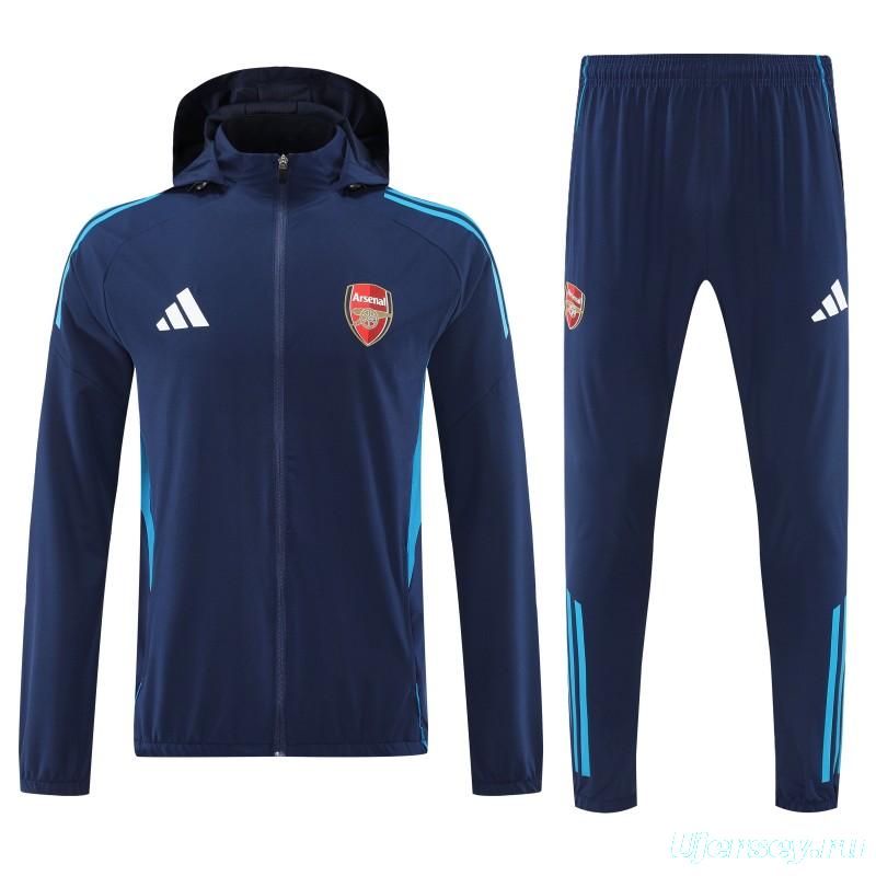 25/26 Arsenal Navy Blue Full zipper Jacket Tracksuit+ long pants