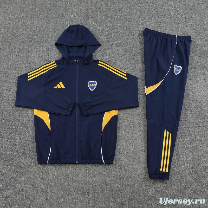 25/26 Boca Juniors Navy Blue Full zipper Jacket Tracksuit+ long pants