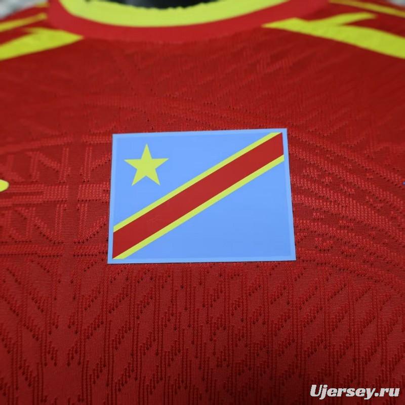 Player Version 2026 DR Congo Away Red Yellow Flame Jersey