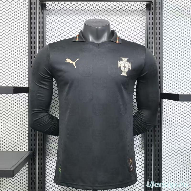 Player Version 2026 Portugal Goalkeeper Dark Grey Long Sleeve Jersey