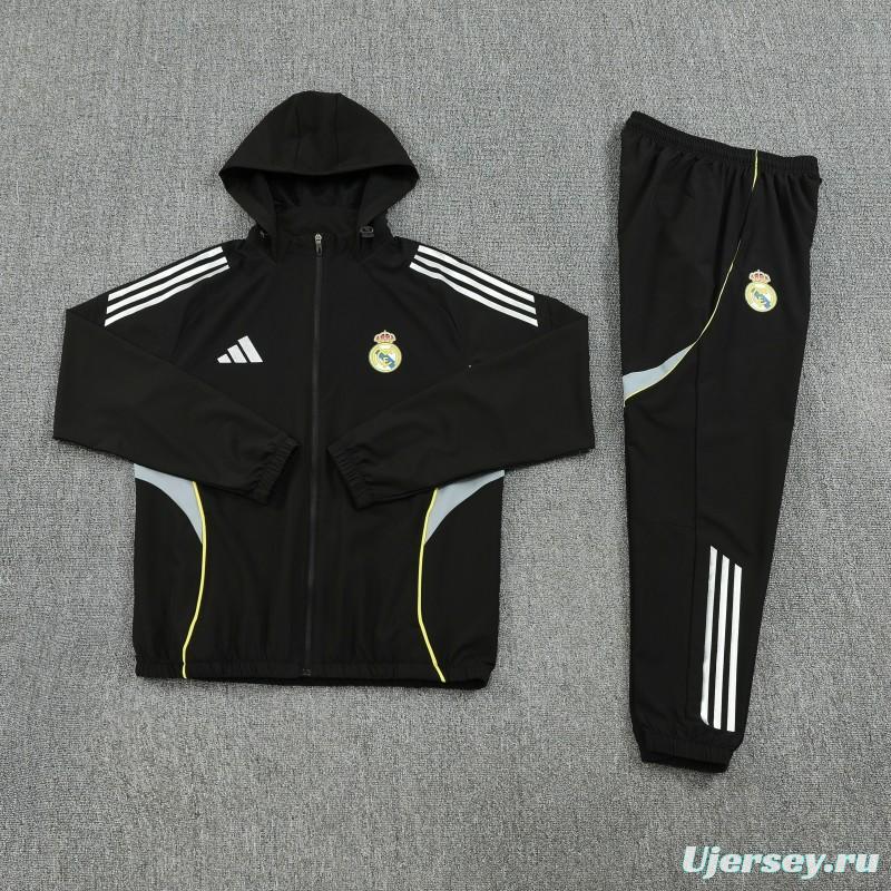 25/26 Real Madrid Blue Full zipper Jacket Tracksuit+ long pants