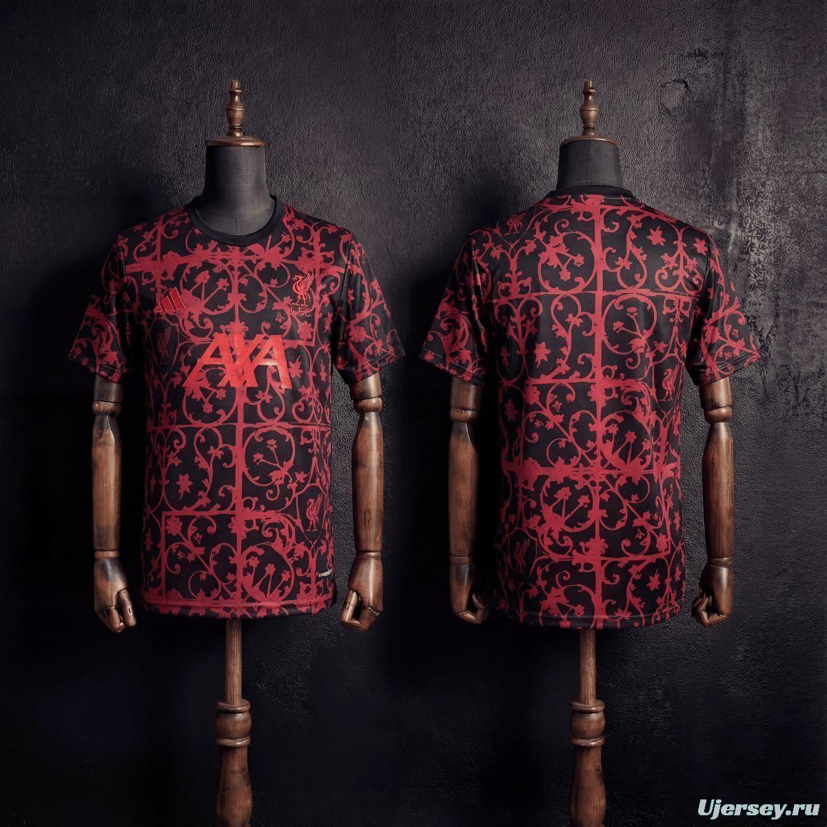 25/26 Liverpool Training Jersey Red And Black Jersey