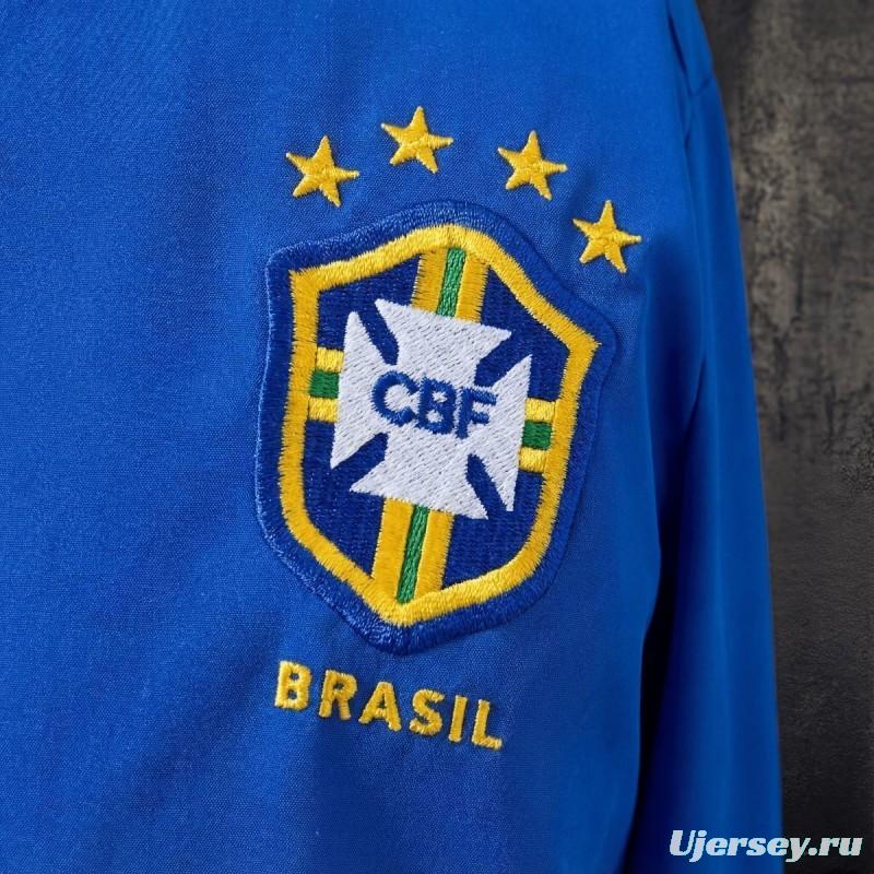 1998 Vintage Style Brazil Blue Jacket Windbreaker