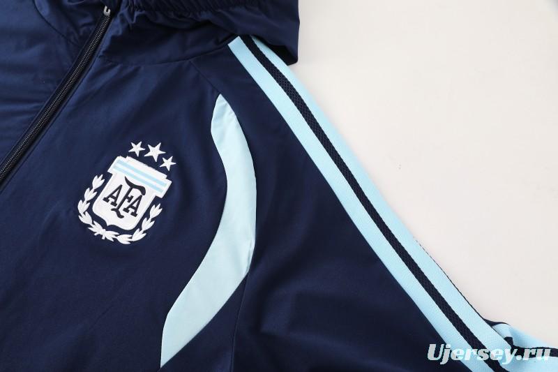 2026 Argentina Navy Blue Full Zipper Jacket + Long Pants
