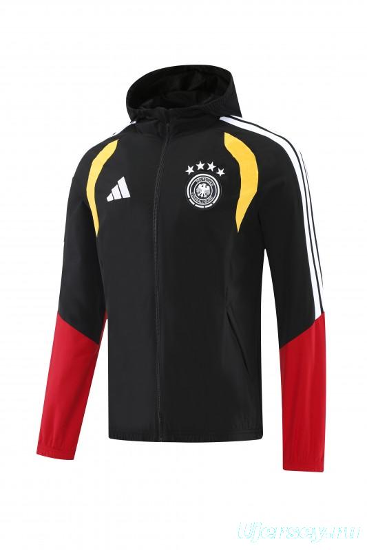 2026 Germany Hoodie Black Full Zipper Windbreaker + Long Pants