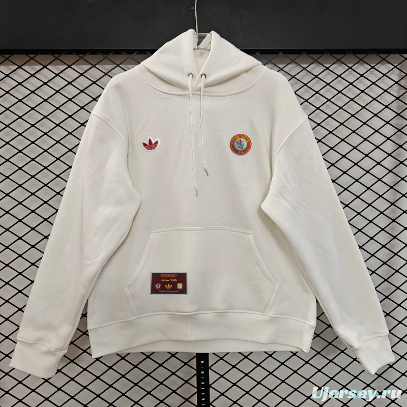 Player Version 2026  Aston Villa x Adidas Home Embroidered Fleece Hoodie 9 Colors